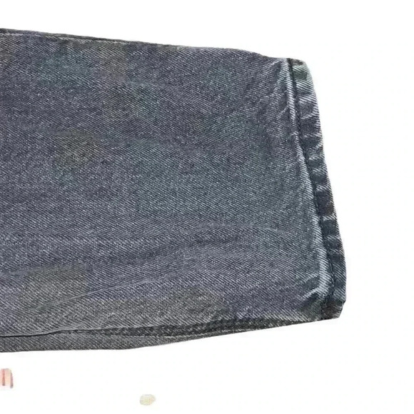 American Eagle Sz‎ 14 Jeans Straight Leg Faux Leather Trim Stretch - Picture 8 of 16